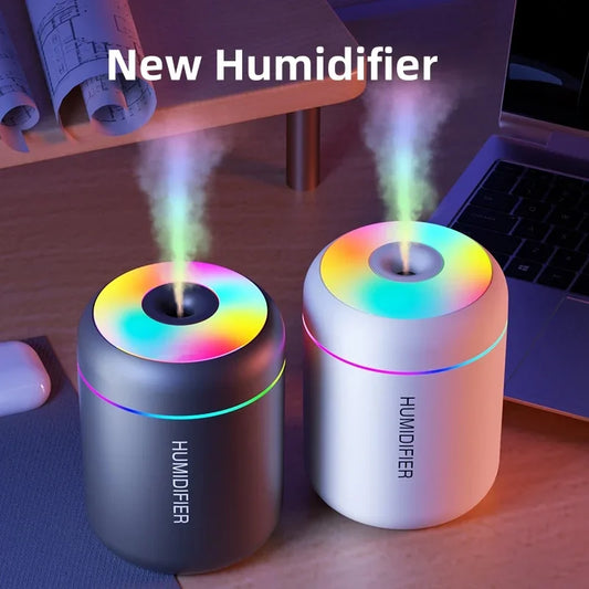 180ML Mini USB Air Humidifier – Electric Aroma Diffuser & Essential Oil Purifier with LED Lights, Perfect for Car, Home, and Bedroom