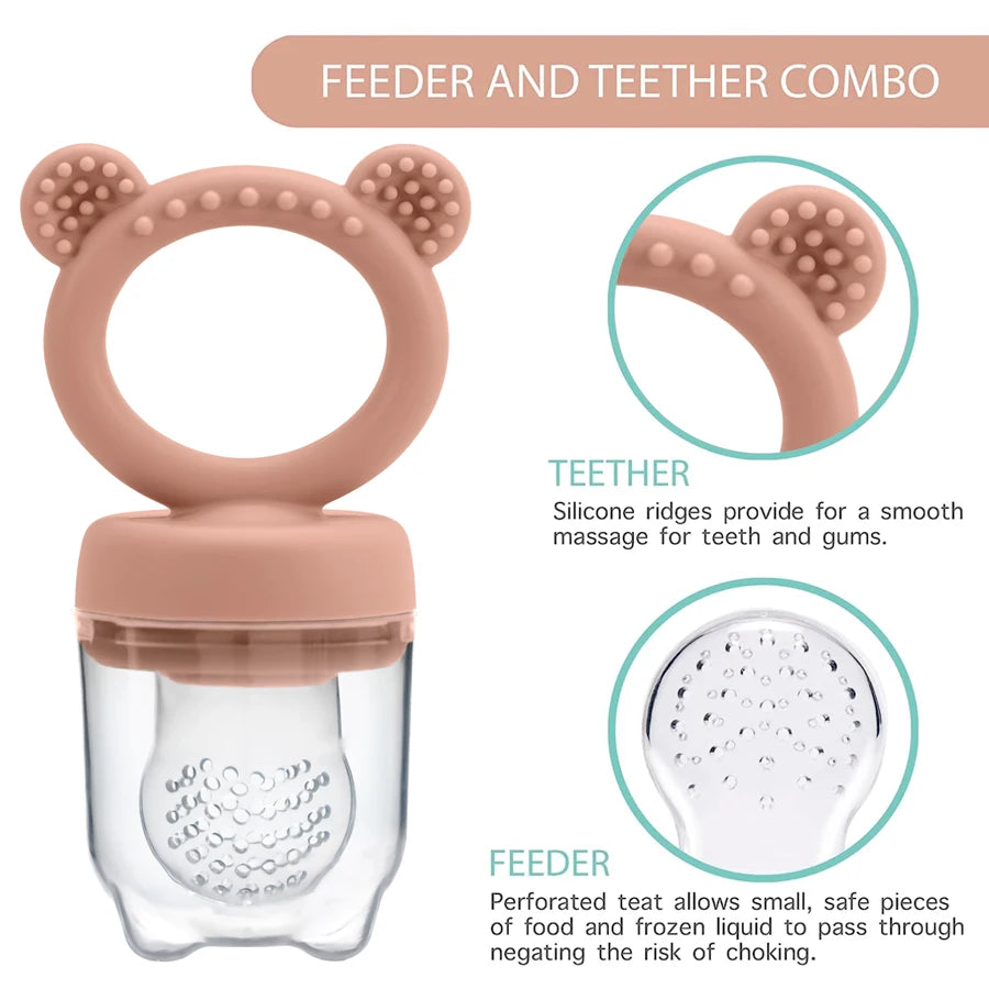 Custom Engraved Baby Fruit Feeder Pacifier – Free Personalized Name or Logo | Safe, BPA-Free Teething Toy with Cover