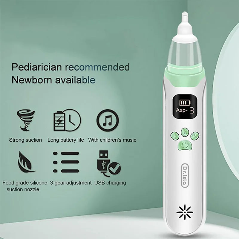 Dr.isla Baby Nose Cleaner – Electric Silicone Nasal Aspirator with Adjustable Suction, Safe, Convenient & Low Noise for Children