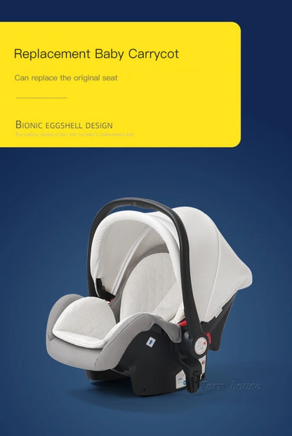 2025 New 2in1/3in1 Luxury Baby Stroller with Car Seat, Leather Eggshell High Landscape Newborn Baby Carriage