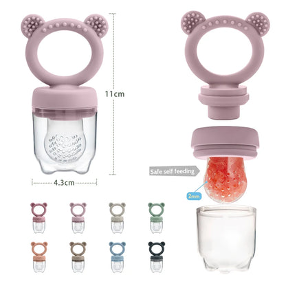 Custom Engraved Baby Fruit Feeder Pacifier – Free Personalized Name or Logo | Safe, BPA-Free Teething Toy with Cover