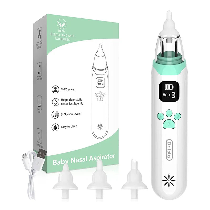 Dr.isla Baby Nose Cleaner – Electric Silicone Nasal Aspirator with Adjustable Suction, Safe, Convenient & Low Noise for Children