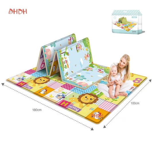 Foldable Baby Play Mat – 100x180cm Double-Sided Educational Carpet, Soft & Portable for Kids' Room & Playtime