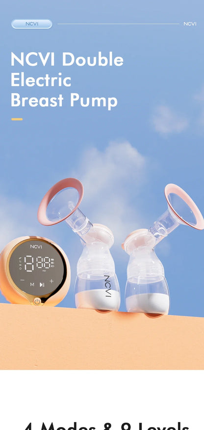 NCVI Electric Breast Pump – 4 Modes & 9 Levels, Efficient & Comfortable with LED Display for Easy Use