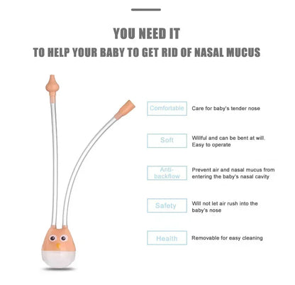 Baby Nasal Aspirator – Infant Nasal Suction & Snot Cleaner, Gentle Mouth Suction Catheter for Children’s Nose Cleaning