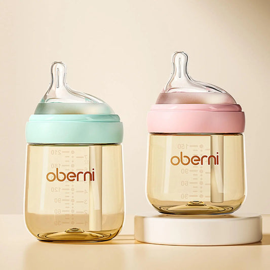 Oberni PPSU Baby Bottle – Anti-Colic Feeding Bottle with Vent Tube & Breast-Like Nipple for Newborns