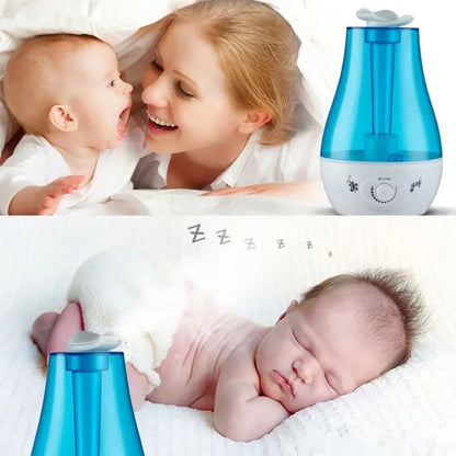 3000ML Ultrasonic Air Humidifier – Double Sprayers for Home, Office & Baby Room, High Mist Volume with Essential Oil Diffuser