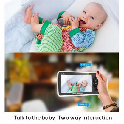 5 Video Baby Monitor – HD Camera with 4X Zoom, 22H Battery, 1000ft Range, 2-Way Audio, Temperature Sensor & Soothing Lullabies